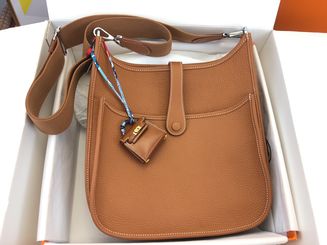 에르메스 에블린29 골드브라운 은장 끌레망스 가죽